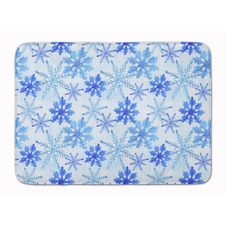 Micasa Blue Snowflakes Watercolor Machine Washable Memory Foam Mat MI229132